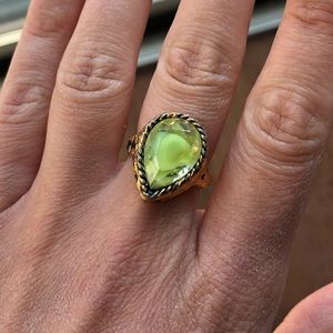 1960’s Gold and Green Adjustable Cocktail Ring